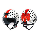 Capacete Kraft Plus Feminino Laço Branco G58 - Harley Custom