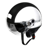 Capacete Kraft Plus Semi Revestido Branco M 57 Custom
