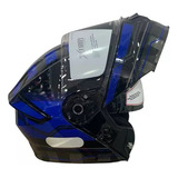 Capacete Masculino Ebf Robocop Xtroy Gtr Preto Azul 