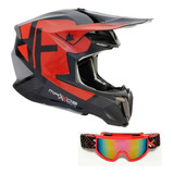 Capacete Mattos Racing Leggero Offroad E Óculos Mattos