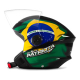 Capacete Moto Aberto New Liberty 3 Three Patriota Verde 56