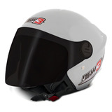Capacete Moto Aberto Pro Tork New Liberty Three Viseira Fume Cor Branco Tamanho 58
