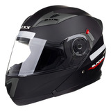 Capacete Moto Escamoteável Texx Gladiator V3 Articulado Tipo Robocop Cor Preto Fosco Tamanho 62