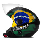 Capacete Moto Esportivo Aberto Pro Tork New Atomic Patriota