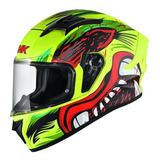 Capacete Moto Smk Stellar Animal Amarelo Vermelho Fxm