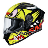 Capacete Moto Smk Stellar Monster Amarelo Preto+ Luvas @#