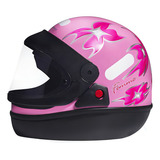 Capacete Moto Taurus San Marino Femme Infantil 54 Feminino Cor Rosa
