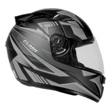 Capacete Motociclista Masculino Ebf New Spark Flash Fechado Tamanho Do Capacete 60 - G Cor Prata E Cinza Fosco