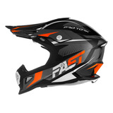 Capacete Motocross Pro Tork Fast Tech Cinza - Laranja Tam.56