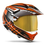 Capacete Motocross Pro Tork Th1 Vision Adventure Vis.dourada