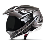 Capacete Motocross Viseira Fumê Pro Tork Th1 Adventure Prata