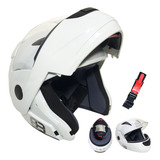 Capacete Motoqueiro Masculino Ebf E8 Solid Branco Robocop 58