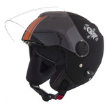 Capacete Para Moto Aberto Pro Tork New Atomic Vintage Skull Riders Preto-fosco E Laranja Skull Riders Tamanho P 
