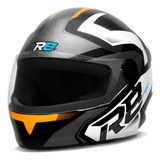 Capacete Para Moto Liberty R8 Pro Brilhante Fechado Protork Cor Preto - Laranja Tamanho Do Capacete 62