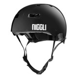 Capacete Preto Niggli Profissional N1 - Skate Patins Bmx