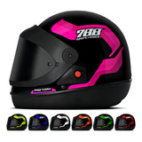 Capacete Pro Tork Sm Sport Moto 788 Automático Tamanho Do Capacete 58 Cor Rosa Viseira Fum