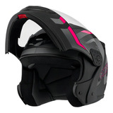 Capacete Robocop Escamoteável Fechado Mixs Gladiator Delta S Cor Cinza Rosa Fosco Tamanho Do Capacete 56