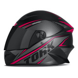 Capacete Rosa Fechado Moto Protork R8 Pro Fosco Tamanho 60