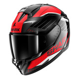 Capacete Shark Ridill 2 Bersek Kra Preto Vermel Cinza Brilho