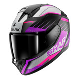 Capacete Shark Ridill 2 Bersek Kvv Preto, Roxo, Cinza E Rosa