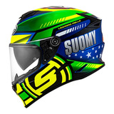 Capacete Suomy Stellar Brazil Star Verde Amarelo