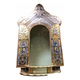 Capela Oratório Imagem 20cm Mosaico Dourada