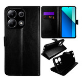Capinha Carteira + Pel. Vidro 3d P/ Xiaomi Note 13 4g 6.67
