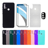 Capinha Case Para Motorola Moto E40 Aveludada + 3 Película 