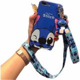 Capinha Celular Bichinho Lilo Stitch Alça Cordão Para iPhone
