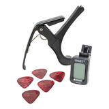 Capotraste+afinador Digital Violão Guitarra+5palhetas Kit