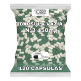 Capsula Vegetal Vazia Cor Branca E Verde N° 3 120 Unidades