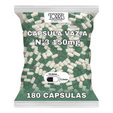 Capsula Vegetal Vazia Verde E Branca N° 3 180 Unidades Sabor Neutro