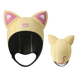 Capuz De Mergulho Amarelo Cute Cat Ears Para Nadar