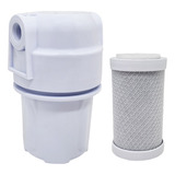 Carcaça De Filtro 5¨ Branca Conexão 1/2 - Pou + Refil Carbon