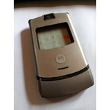 Carcaça Do Celular Motorola V3 Prata Sem Teclado E Botão