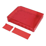 Carcaça Para Nintendo Wii Transparent Red Vermelho E Adesivo