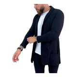 Cardigan Blazer Comprido Longo Masculino Casaco