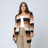 Cardigan Feminino Casaco Tricô Manga Longa Estilosa Básica