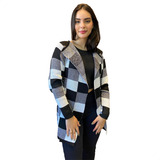 Cardigan Feminino Xadrez Blusa De Frio Casaco Tricot Trico