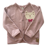 Cardigan Menina Gatinha Com Faixa Florida Brinde