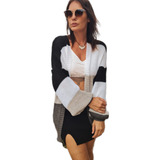 Cardigan Trico Midi Manga Longa