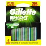 Carga De Aparelho Para Barbear Gillette Mach3 Sensitive Leve 4 Unidades