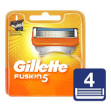 Carga Gillette Fusion 5 Lâmina Para Barbear C/ 4 Cartuchos