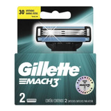 Carga Para Aparelho De Barbear Gillette Mach3 - 2 Unidades