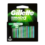 Carga Para Aparelho De Barbear Gillette Mach3 Sensitive 4 Un