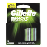 Carga Para Lâmina De Barbear Gillette Mach3 Sensitive-2unid