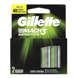 Carga Para Lâmina De Barbear Gillette Mach3 Sensitive-2unid