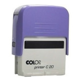 Carimbo Automático C20 Personalizado Cor Do Exterior Lilás Cor Da Tinta Preto