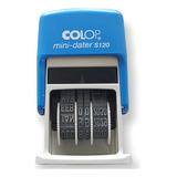 Carimbo Datador Colop S-120 - Com Data Em Ingles Até 2032 Tinta Preto Exterior Azul