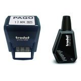 Carimbo Datador Trodat 4850 Com O Texto Pago+ 1 Tinta Preta 